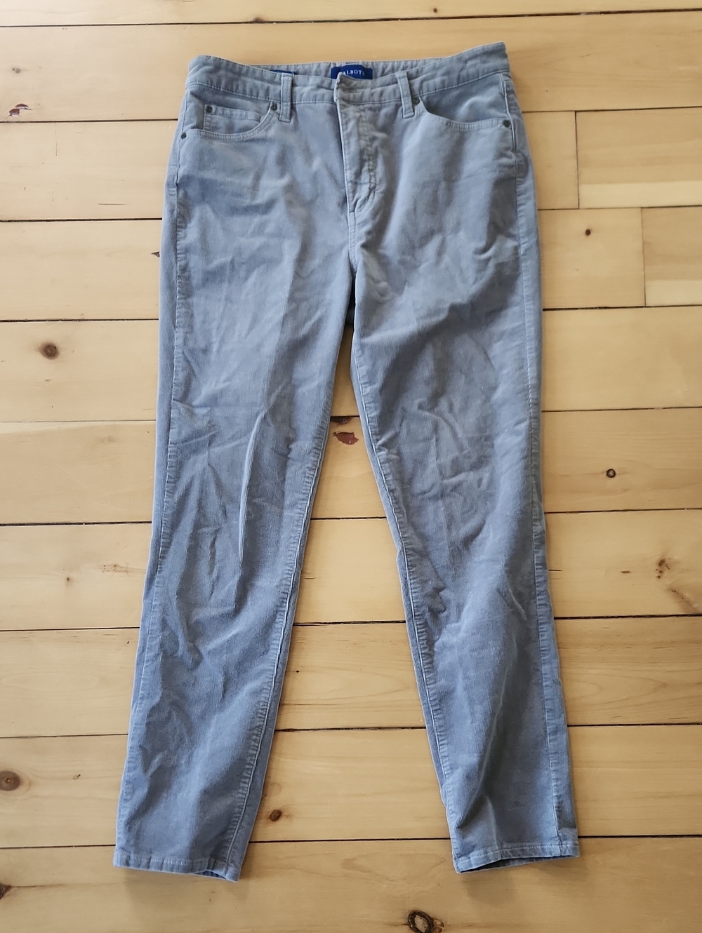 Talbots Women's Slim Corduroy Pants Light Gray